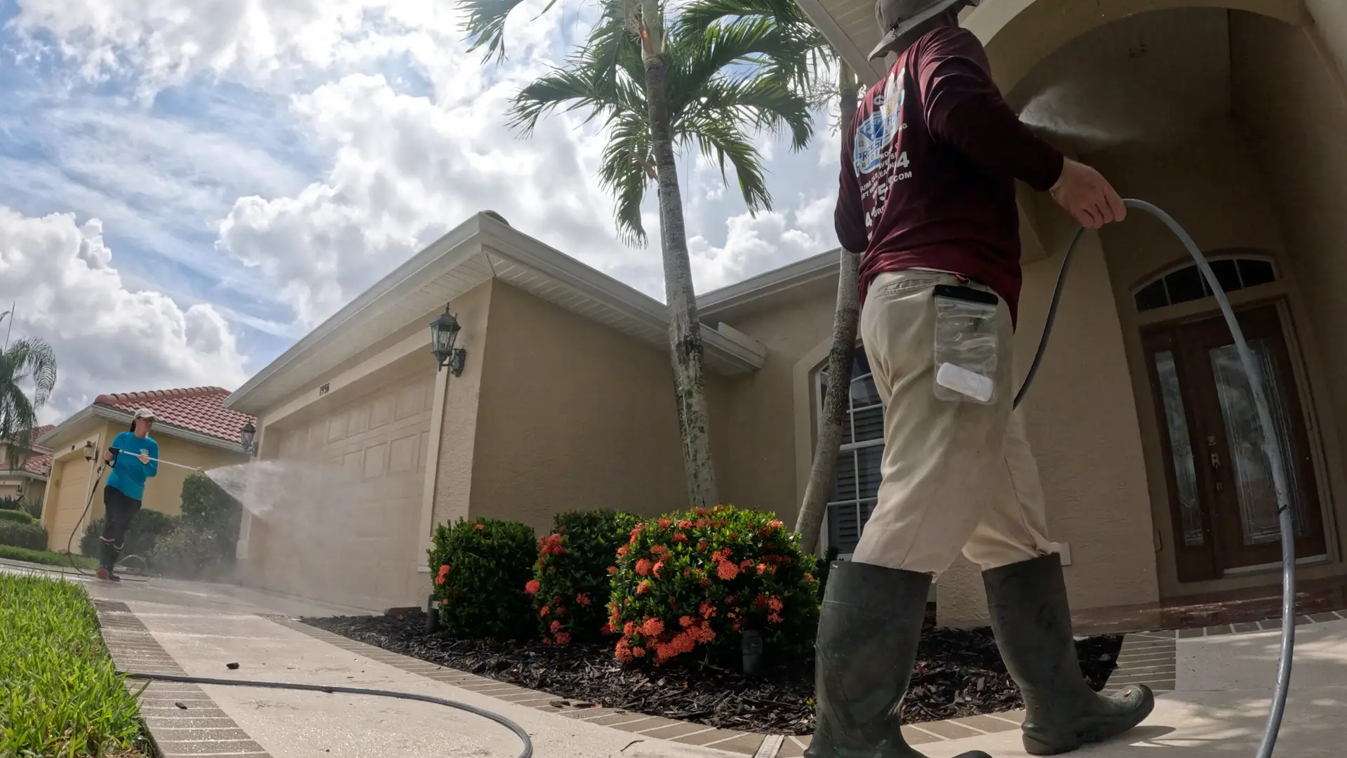 House Washing in North Port FL - Dan & Danielle - Owners A1 Pressure Washing & Roof Cleaning